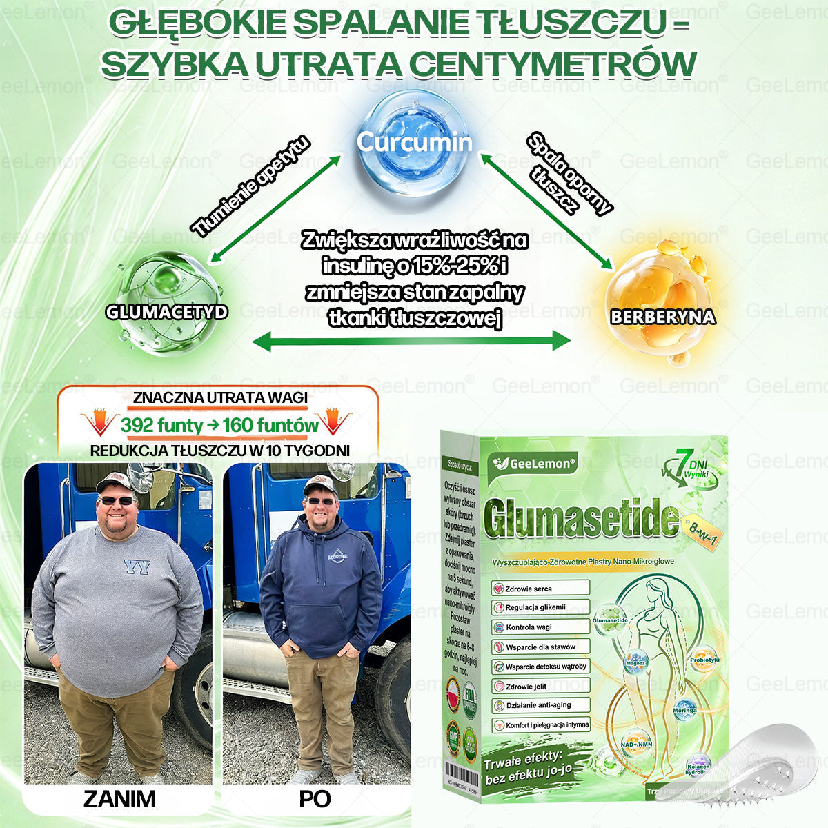 Oficjalny Sklep | 🇵🇱 𝐆𝐞𝐞𝐥𝐞𝐦𝐨𝐧® Glumasetide 8 w 1 Smukły i Zdrowy Nano Plaster z Mikronakłuciami ✅ Na otyłość, wiotką skórę, cukrzycę, bezdech senny, problemy ze stawami i wiele więcej