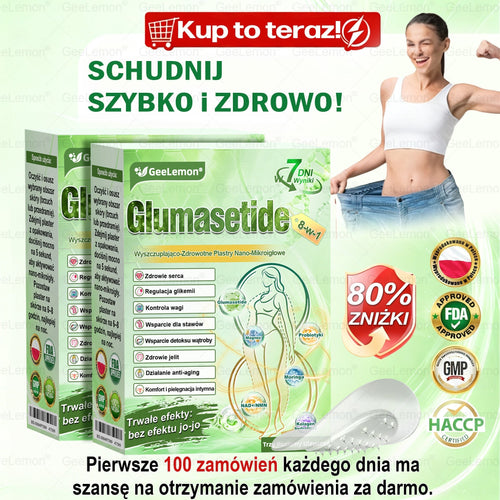 Oficjalny Sklep | 🇵🇱 𝐆𝐞𝐞𝐥𝐞𝐦𝐨𝐧® Glumasetide 8 w 1 Smukły i Zdrowy Nano Plaster z Mikronakłuciami ✅ Na otyłość, wiotką skórę, cukrzycę, bezdech senny, problemy ze stawami i wiele więcej