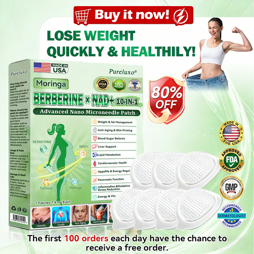 Official US Store 🌟 | Pureluxo® Moringa & Berberine * NAD+ 10-in-1 Advanced Nano Microneedle Patch🇺🇲