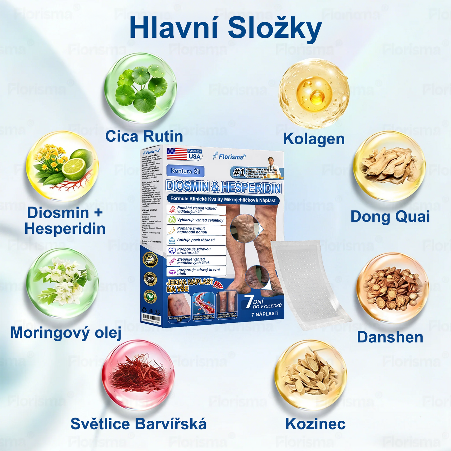 FLORISMA® plaster mikroigłowy z diosminą i hesperydyną o formule klasy klinicznej🌿 — ukierunkowany na żylaki i pajączki naczyniowe, łagodzi uczucie ciężkich i zmęczonych nóg