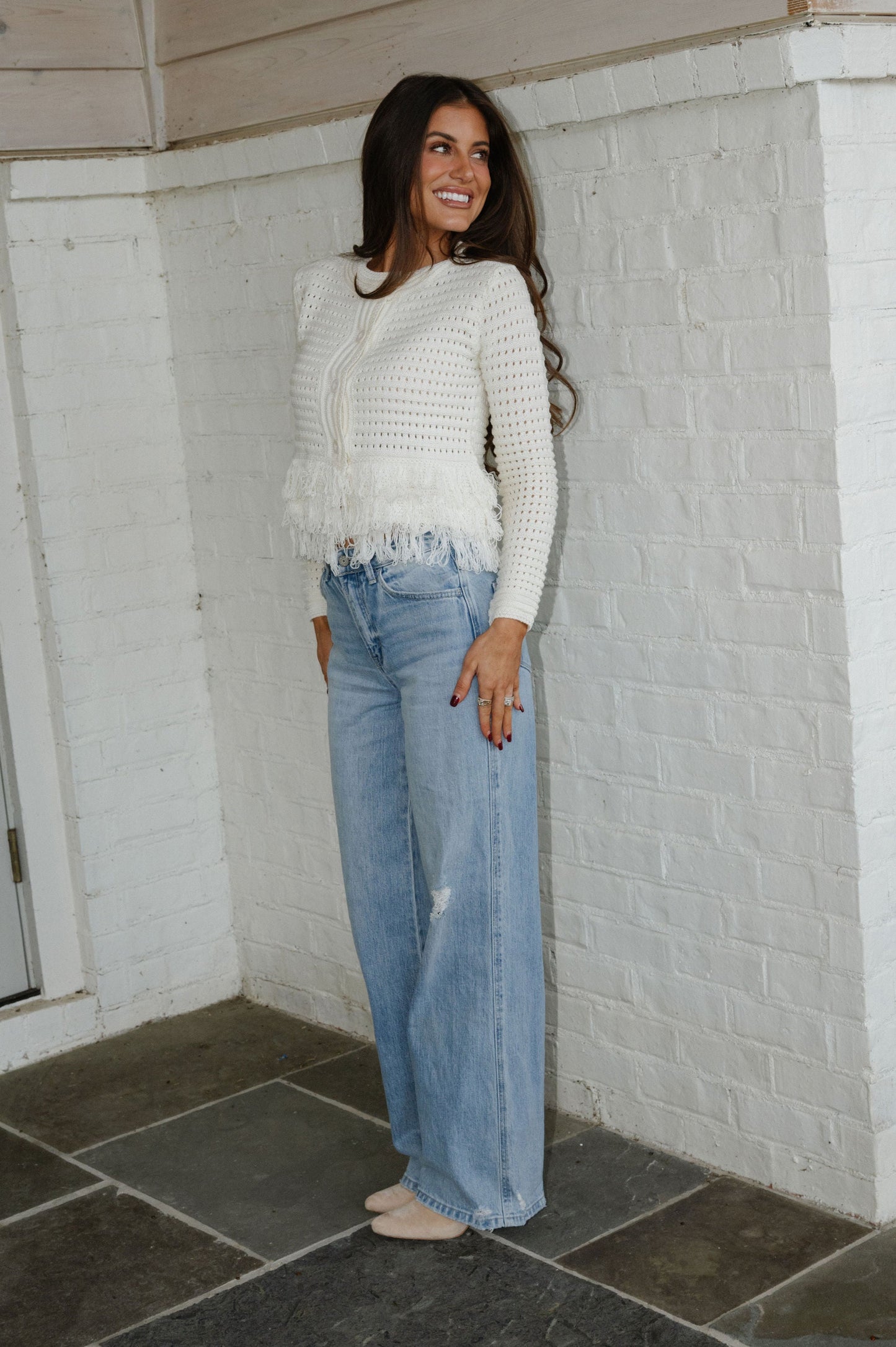 Knit Cardigan-Cream