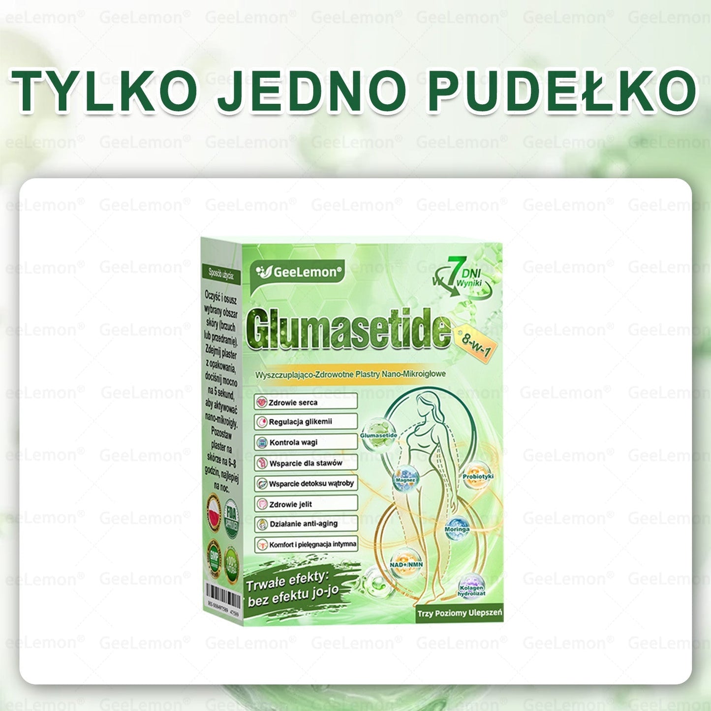Oficjalny Sklep | 🇵🇱 𝐆𝐞𝐞𝐥𝐞𝐦𝐨𝐧® Glumasetide 8 w 1 Smukły i Zdrowy Nano Plaster z Mikronakłuciami ✅ Na otyłość, wiotką skórę, cukrzycę, bezdech senny, problemy ze stawami i wiele więcej